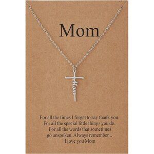 Silver Faith Cross Pendant Necklace for Women Religious Christian Jewelry‎
